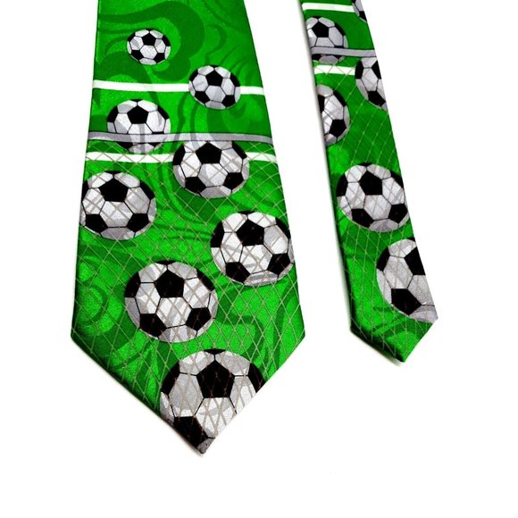 Steven Harris Mens Tie Soccer Game Balls Goal Office Casual Sport Dad Gift - Picture 2 of 5